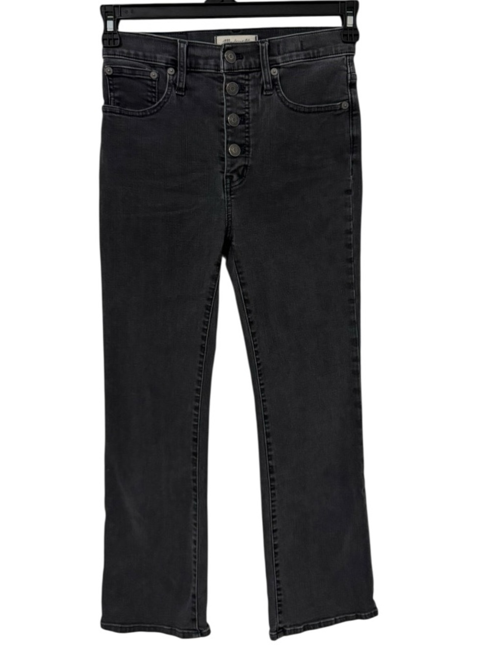 Madewell Cali Demi Boot Jean Women’s 26 Black High Rise Button Fly Stretch Denim - Picture 6 of 8